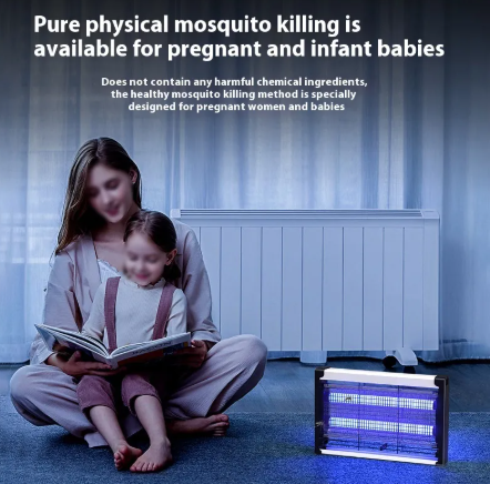 Indoor Fly and Mosquito Killer Lamp, 30W High-Performance Triple-Tube Fluorescent Insect Zapper for Homes and Shops, Wall-Mount Electric Bug Trap with 80㎡ Coverage & Safety Grid, 220V Plug