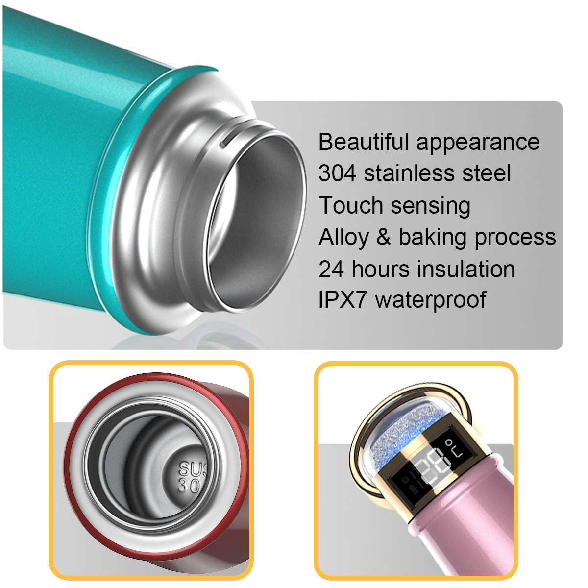 Large Capacity Thermos with LED Temperature Display